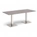 Brescia rectangular dining table with flat square brushed steel bases 1800mm x 800mm - grey oak BDR1800-BS-GO