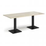 Brescia rectangular dining table with flat square black bases 1800mm x 800mm - made to order BDR1800-K