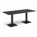 Brescia rectangular dining table with flat square black bases 1800mm x 800mm - Black BDR1800-K-BK