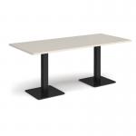 Brescia rectangular dining table with flat square black bases 1800mm x 800mm - Light Grey BDR1800-K-LG