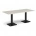 Brescia rectangular dining table with flat square black bases 1800mm x 800mm - Light Grey BDR1800-K-LG