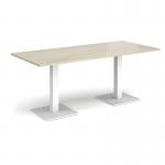 Brescia rectangular dining table with flat square white bases 1800mm x 800mm - made to order BDR1800-WH