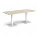 Brescia rectangular dining table with flat square white bases 1800mm x 800mm - made to order BDR1800-WH