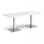 Brescia rectangular dining table with flat square white bases 1800mm x 800mm - made to order BDR1800-WH