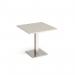 Brescia square dining table with flat square brushed steel base 800mm - Light Grey BDS800-BS-LG