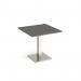 Brescia square dining table with flat square brushed steel base 800mm - Onyx Grey BDS800-BS-OG