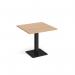 Brescia square dining table with flat square black base 800mm - made to order