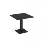 Brescia square dining table with flat square black base 800mm - Black BDS800-K-BK