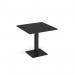 Brescia square dining table with flat square black base 800mm - Black BDS800-K-BK