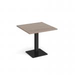 Brescia square dining table with flat square black base 800mm - barcelona walnut BDS800-K-BW