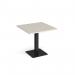 Brescia square dining table with flat square black base 800mm - Light Grey BDS800-K-LG