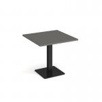 Brescia square dining table with flat square black base 800mm - Onyx Grey BDS800-K-OG