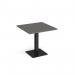 Brescia square dining table with flat square black base 800mm - Onyx Grey BDS800-K-OG
