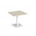 Brescia square dining table with flat square white base 800mm - made to order BDS800-WH