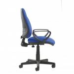 Bilbao fabric operators chair with lumbar support and fixed arms - blue BIL308B1-L-B