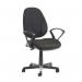 Bilbao fabric operators chair with lumbar support and fixed arms - black BIL308B1-L-K