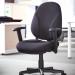 Bilbao fabric operators chair with lumbar support and fixed arms - black BIL308B1-L-K