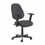 Bilbao fabric operators chair with adjustable arms - charcoal BIL309B1-C