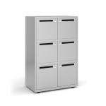 Bisley lodges with 6 doors and letterboxes - silver BLFL6DS