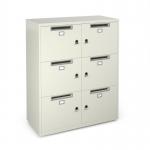 Bisley lodges with 6 doors and letterboxes - white BLFL6DWH