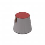 Groove modular breakout seating shade with leather strap handle - forecast grey body with extent red top BOP04-FG-ER