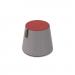 Groove modular breakout seating shade with leather strap handle - forecast grey body with extent red top