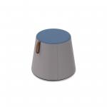 Groove modular breakout seating shade with leather strap handle - forecast grey body with range blue top BOP04-FG-RB