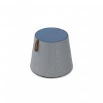 Groove modular breakout seating shade with leather strap handle - late grey body with range blue top BOP04-LG-RB