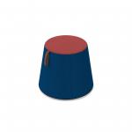 Groove modular breakout seating shade with leather strap handle - maturity blue body with extent red top BOP04-MB-ER