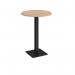 Brescia circular poseur table with flat square black base 800mm - made to order