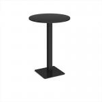 Brescia circular poseur table with flat square black base 800mm - Black BPC800-K-BK