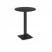 Brescia circular poseur table with flat square black base 800mm - Black BPC800-K-BK