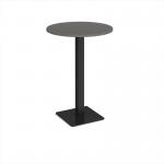 Brescia circular poseur table with flat square black base 800mm - Onyx Grey BPC800-K-OG
