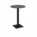 Brescia circular poseur table with flat square black base 800mm - Onyx Grey BPC800-K-OG