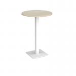 Brescia circular poseur table with flat square white base 800mm - made to order BPC800-WH