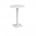 Brescia circular poseur table with flat square white base 800mm - white BPC800-WH-WH