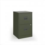 Bisley A4 home filer with 2 drawers - olive green BPFA2OG