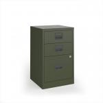 Bisley A4 home filer with 3 drawers - olive green BPFA3OG