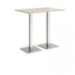 Brescia rectangular poseur table with flat square brushed steel bases 1200mm x 800mm - made to order BPR1200-BS