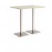 Brescia rectangular poseur table with flat square brushed steel bases 1200mm x 800mm - made to order BPR1200-BS