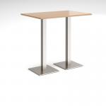 Brescia rectangular poseur table with flat square brushed steel bases 1200mm x 800mm - made to order BPR1200-BS