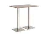 Brescia rectangular poseur table with flat square brushed steel bases 1200mm x 800mm - barcelona walnut BPR1200-BS-BW