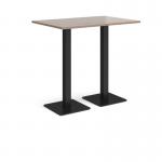 Brescia rectangular poseur table with flat square black bases 1200mm x 800mm - barcelona walnut BPR1200-K-BW