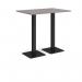 Brescia rectangular poseur table with flat square black bases 1200mm x 800mm - grey oak BPR1200-K-GO