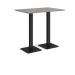 Brescia rectangular poseur table with flat square black bases 1200mm x 800mm - grey oak