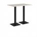 Brescia rectangular poseur table with flat square black bases 1200mm x 800mm - Light Grey BPR1200-K-LG