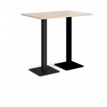 Brescia rectangular poseur table with flat square black bases 1200mm x 800mm - maple