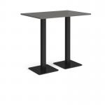 Brescia rectangular poseur table with flat square black bases 1200mm x 800mm - Onyx Grey BPR1200-K-OG