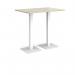 Brescia rectangular poseur table with flat square white bases 1200mm x 800mm - made to order BPR1200-WH