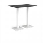 Brescia rectangular poseur table with flat square white bases 1200mm x 800mm - Black BPR1200-WH-BK